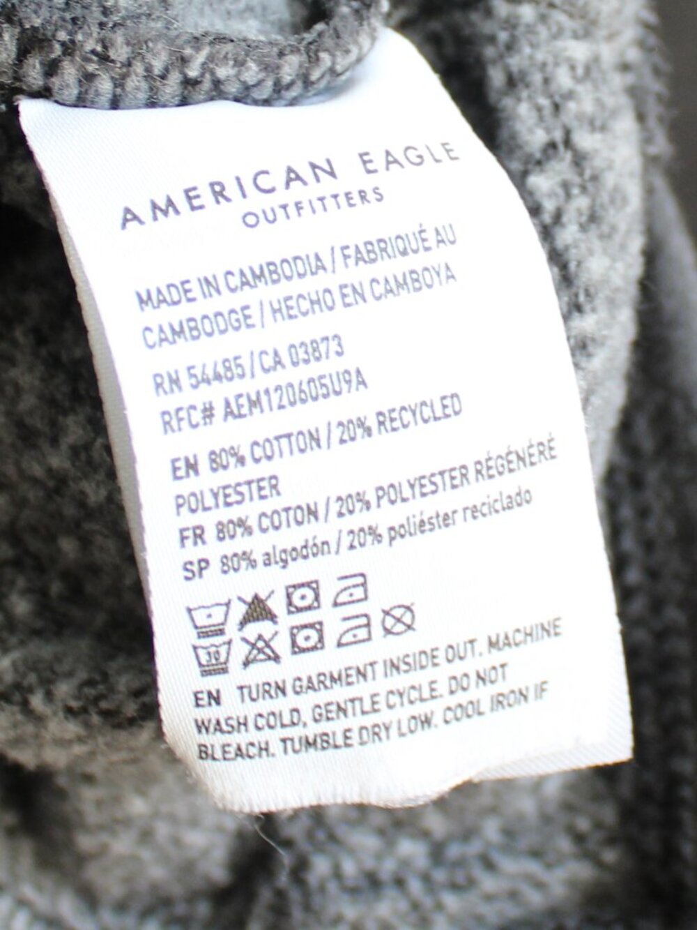 American Eagle-Rolling Stones Graphic Oversized Hoodie Gray Size Large - Picture 8 of 8